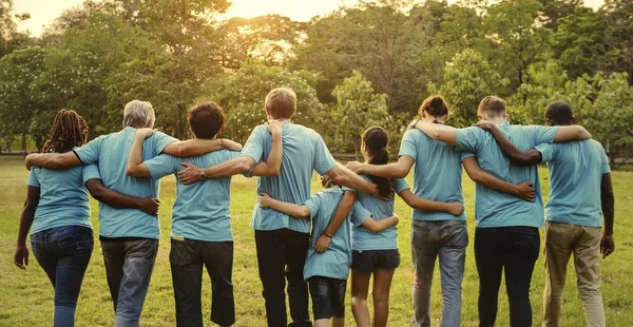 Community members standing together
